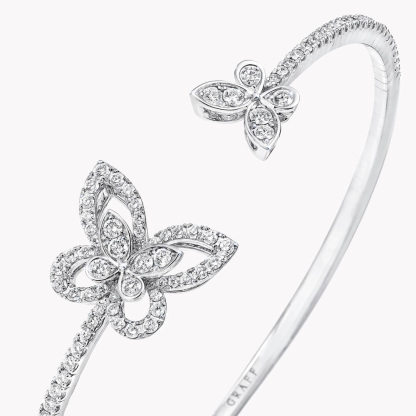 Butterfly Silhouette Open Diamond Bangle